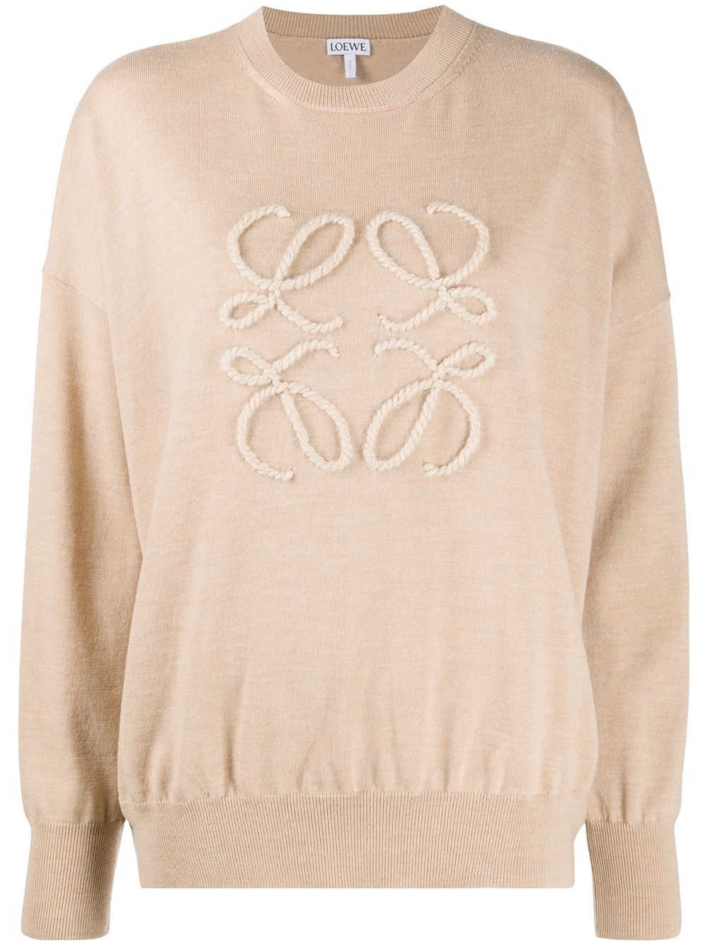 Anagram embroidered fine knit jumper - 1