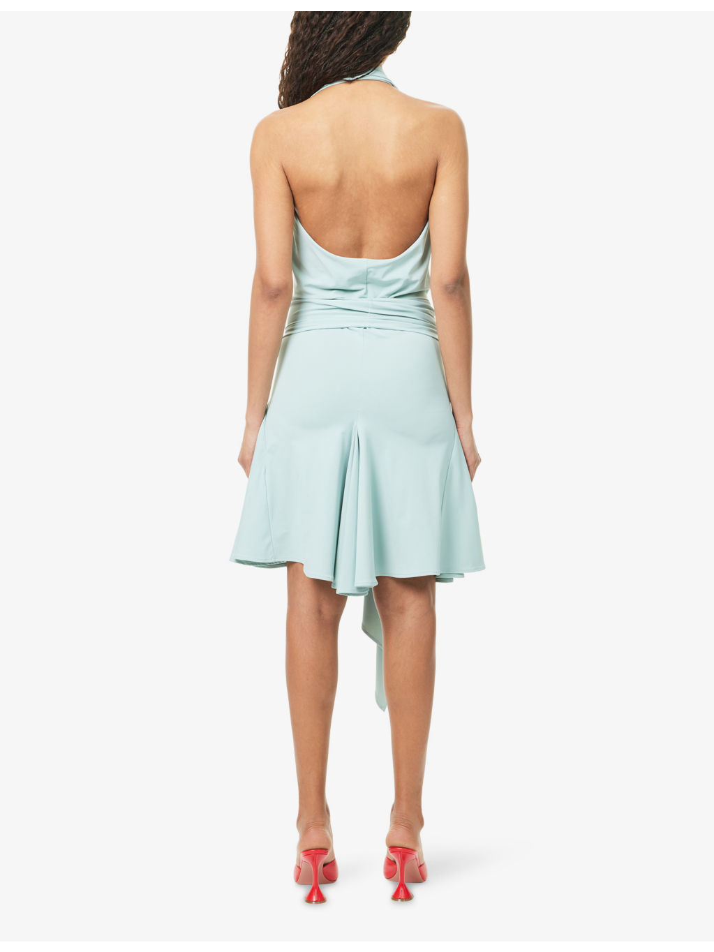 Sash Belt Stretch-Jersey Mini Dress - 4