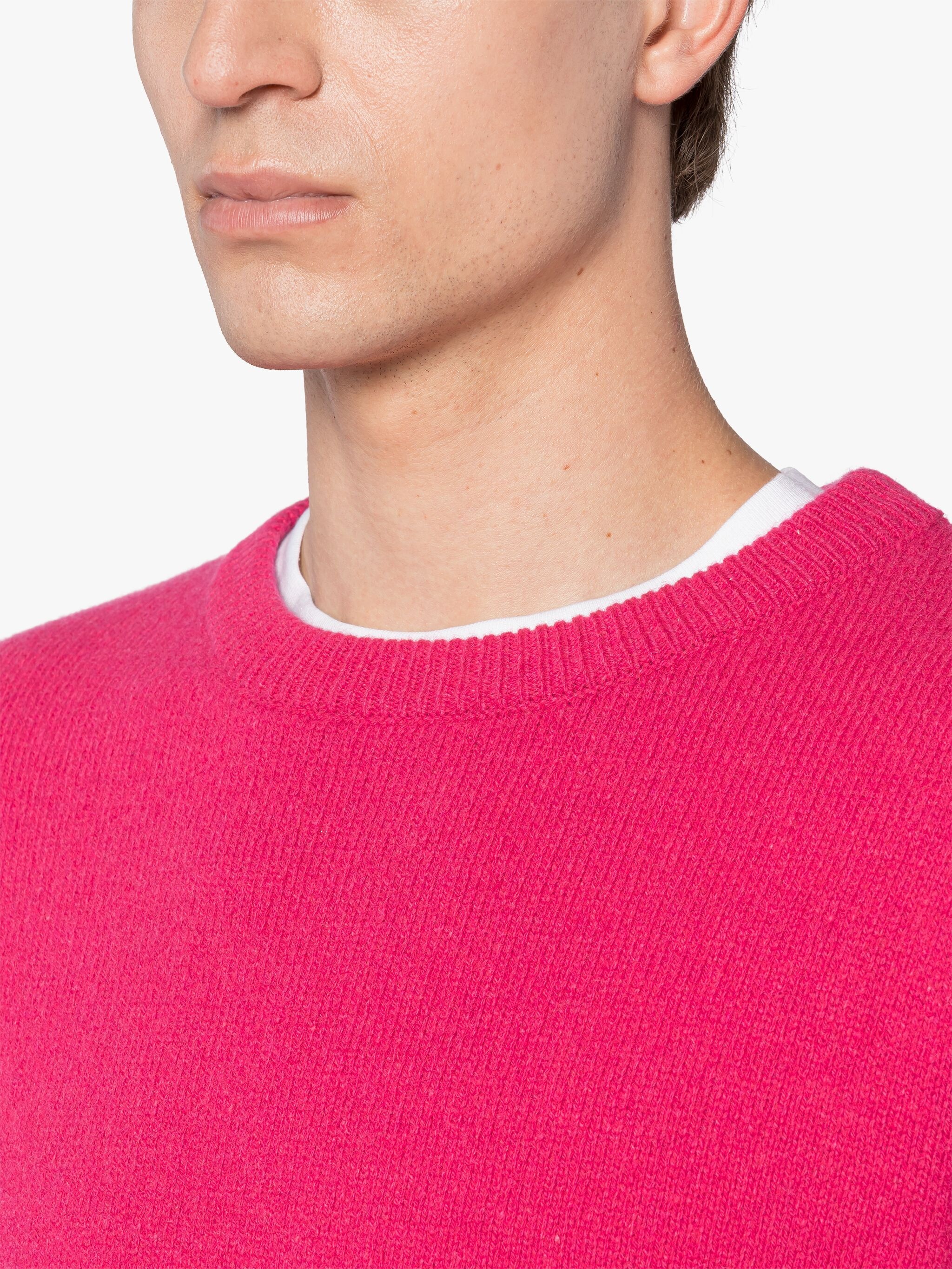 HOLKHAM FUCHSIA CASHMERE CREWNECK SWEATER - 5