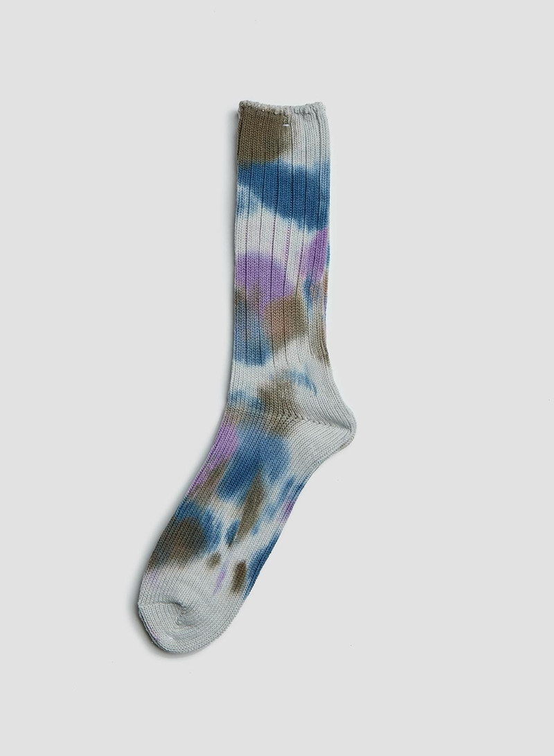 Nigel Cabourn Anonymous Ism Scatter Dye Crew Sock in Purple outlook