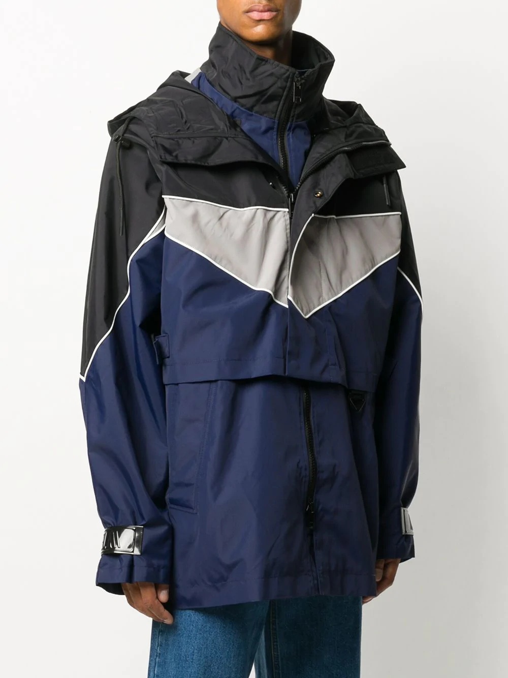 convertible hooded windbreaker jacket - 3