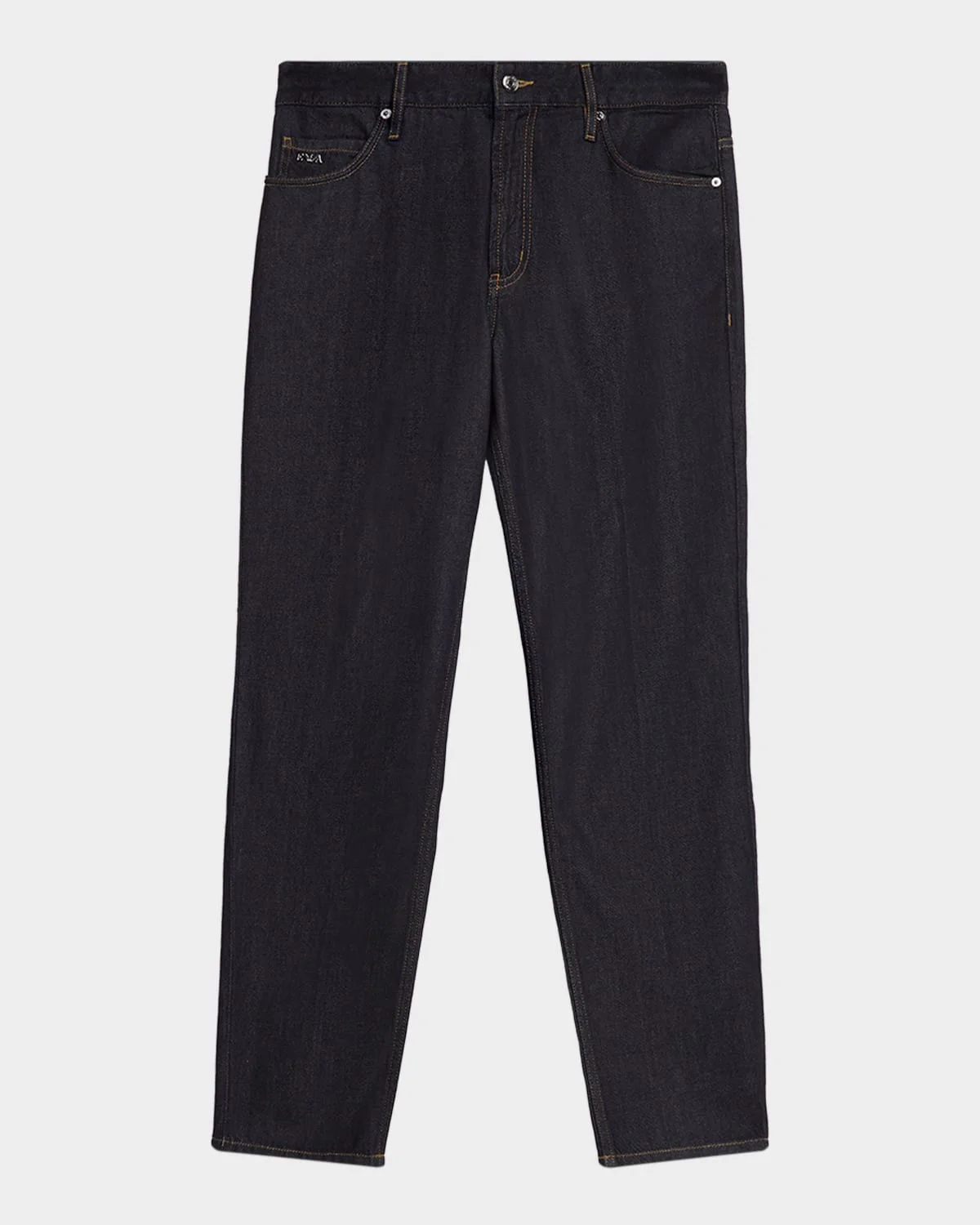 Denim Mid-Rise Straight-Leg Jeans - 1