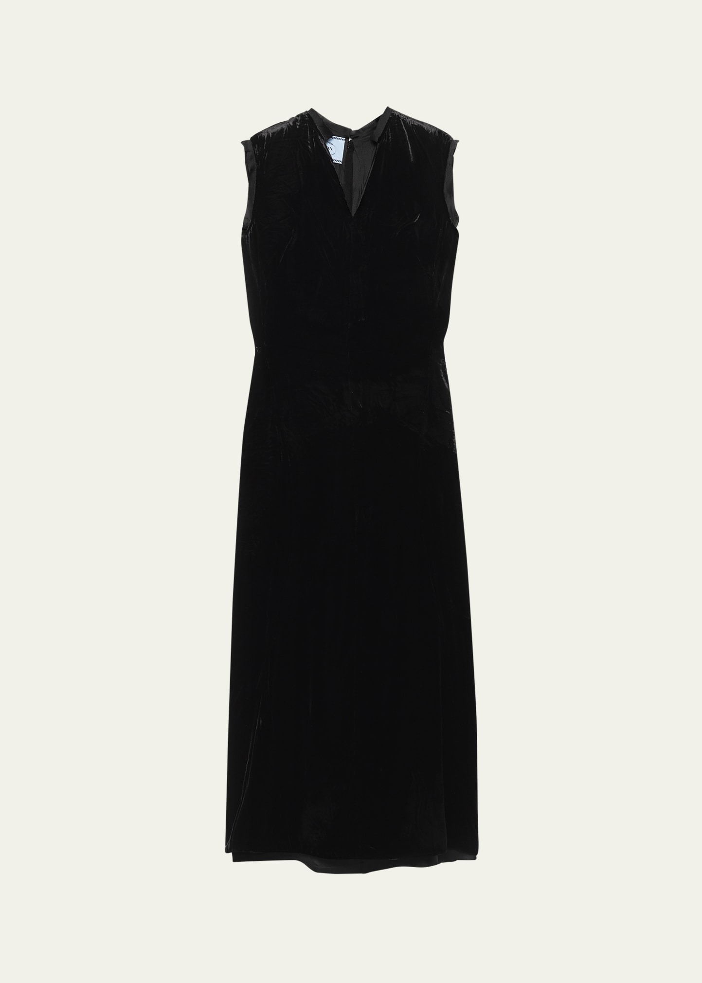 Velvet Bow-Back Sleeveless Midi Dress - 1
