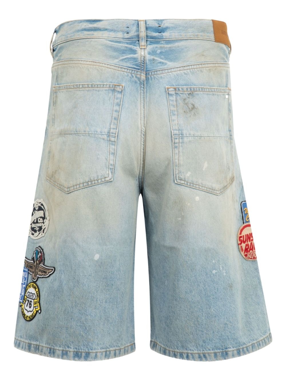 patch-detail denim shorts - 3