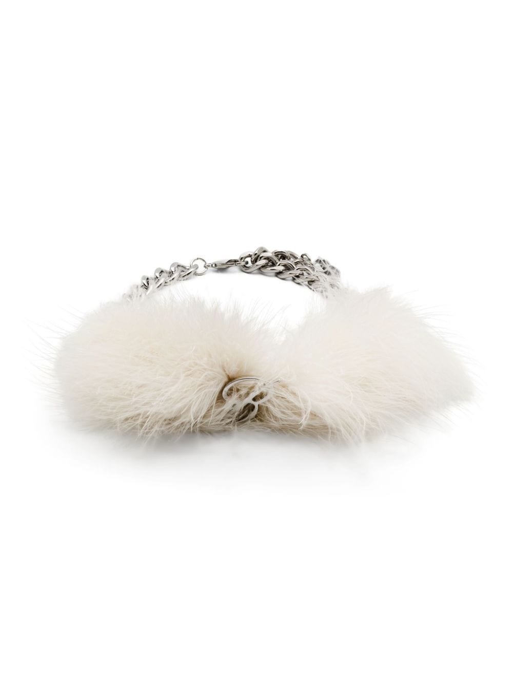 feather-embellished monogram-detail choker - 1