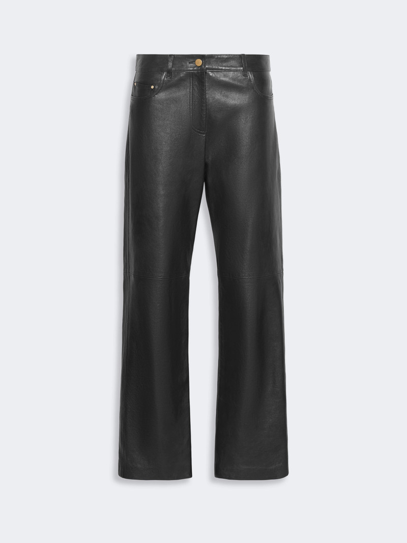 PESCA Five-pocket nappa-leather trousers - BLACK 1