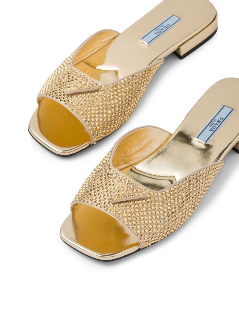 PRADA＊Satin slides with crystals クリスタル サンダル＊送込 Prada Satin Crystal Slides - YouTube