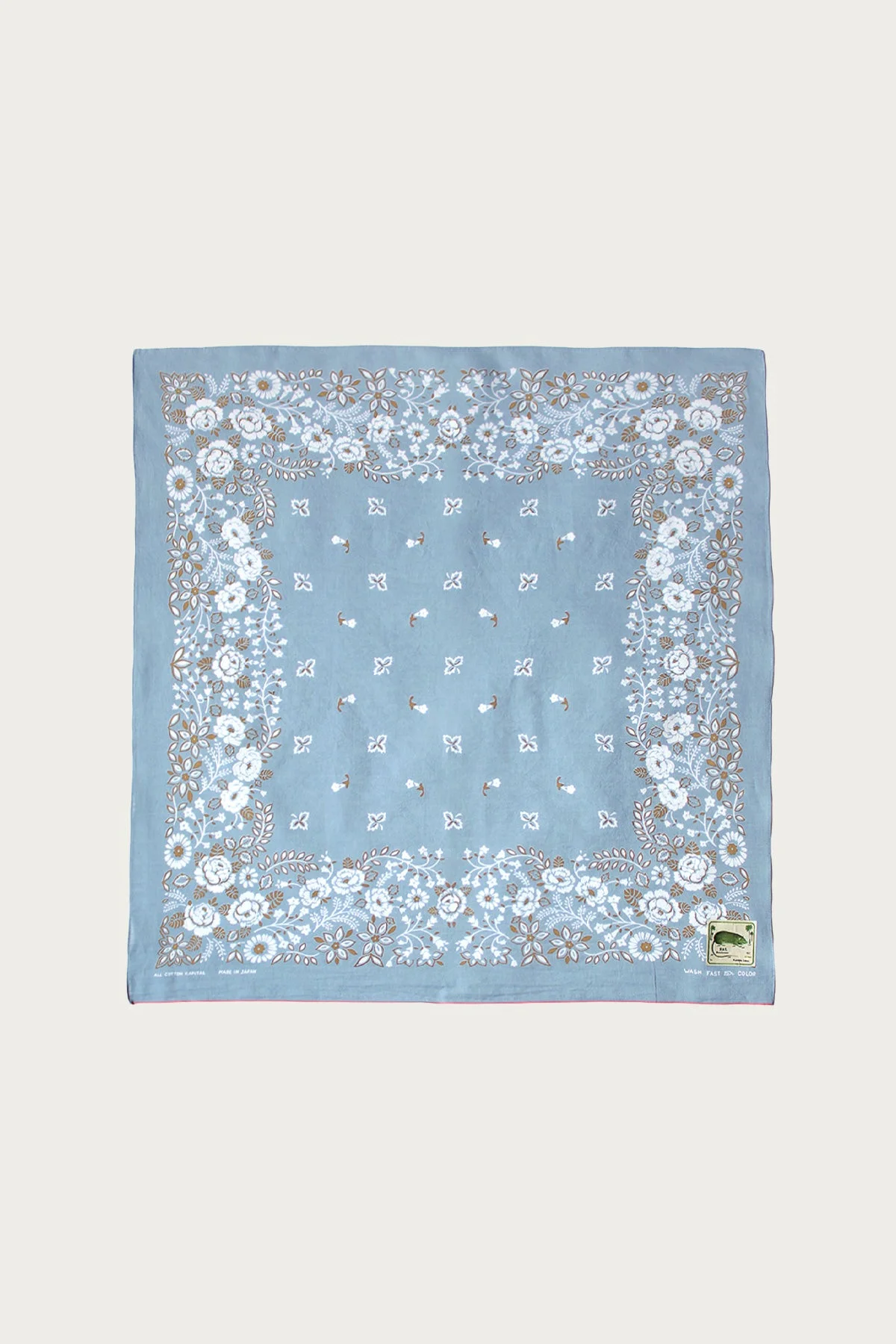 Fastcolor Selvedge Bandanna (CHURCHILL GARDEN) 20x20 - Sax - 1