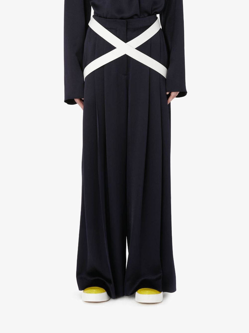 CROSSOVER STRAP WIDE LEG TROUSERS - 2