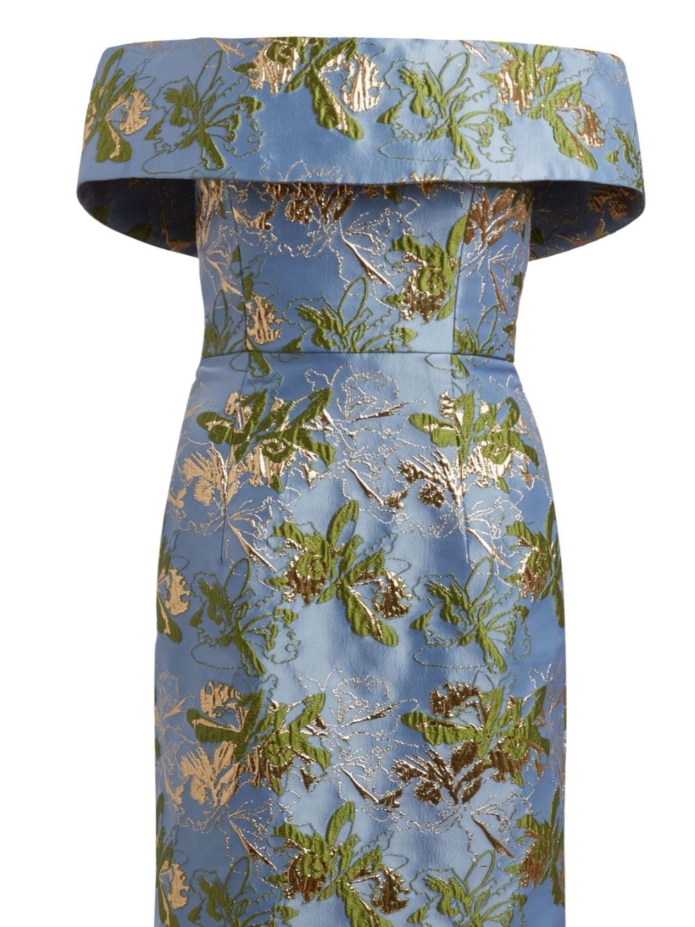 Clover brocade-effect silk dress - 3