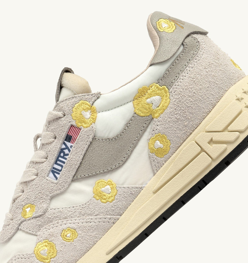REELWIND LOW SNEAKERS IN WHITE AND BUTTERCUP EMBROIDERY 6