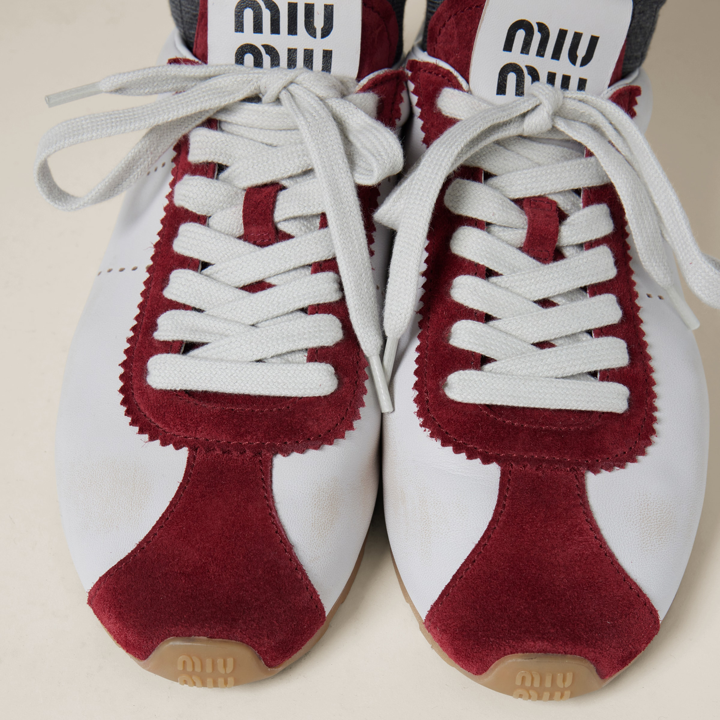 Plume nappa leather and suede sneakers - 5