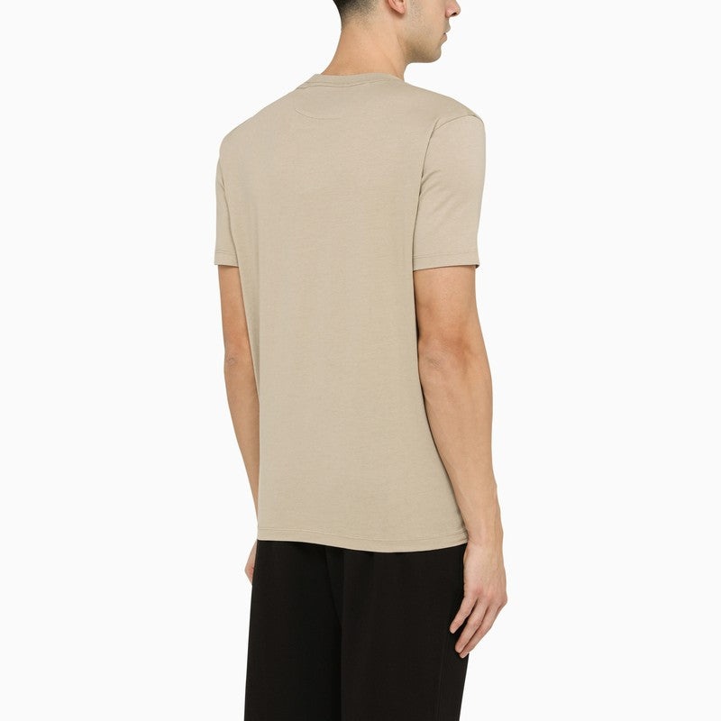 C.P. Company Beige T-Shirt With Logo Print On The Chest Men - 3