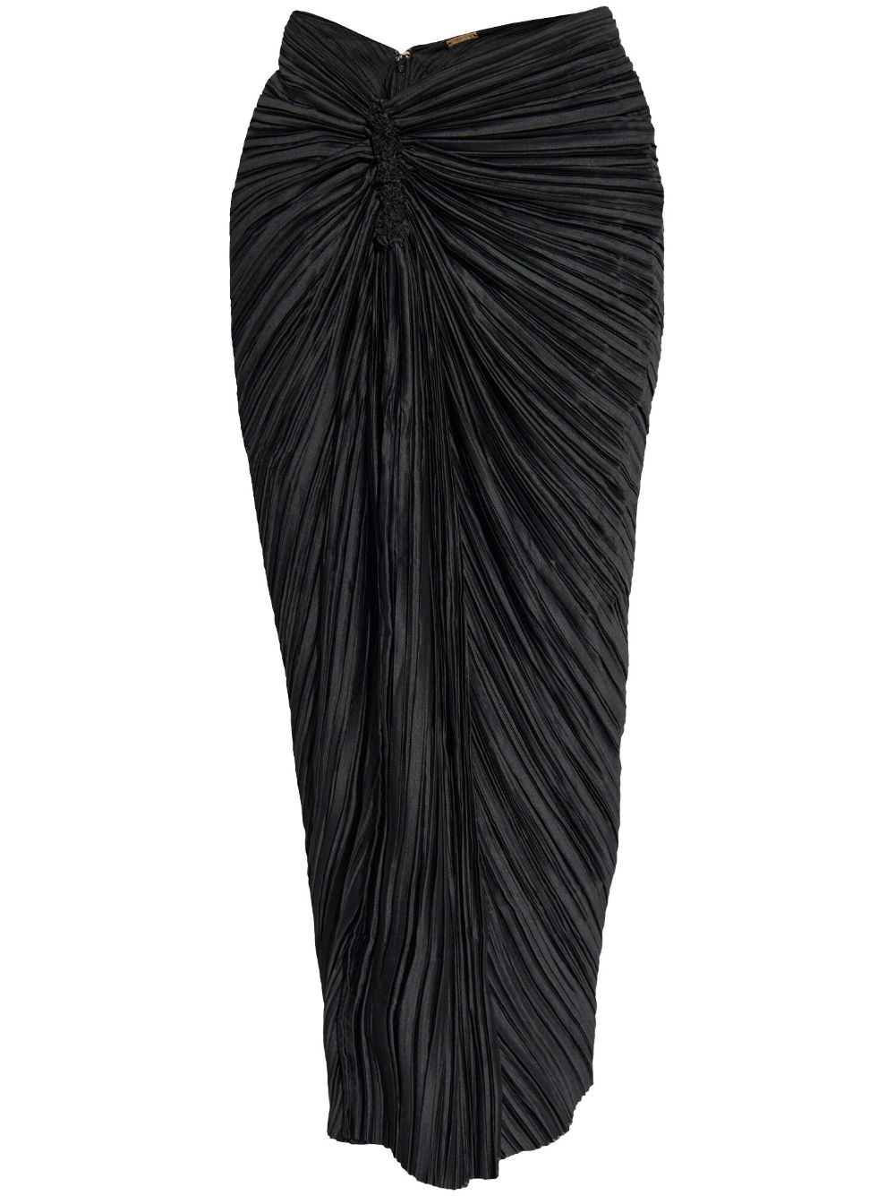 draped-detailed midi skirt - 1