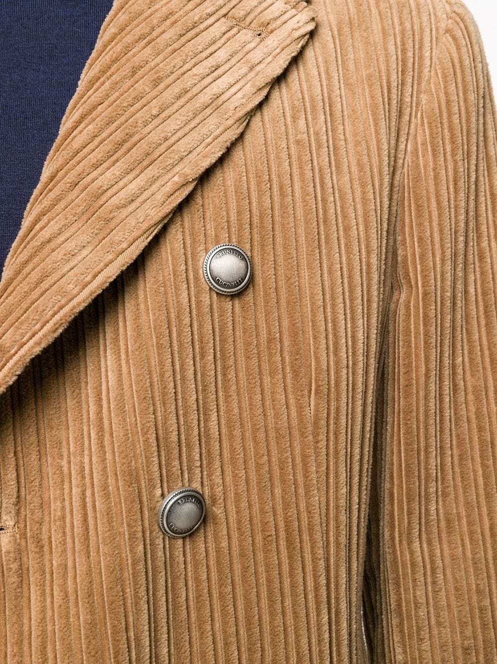 corduroy double-breasted coat - 5