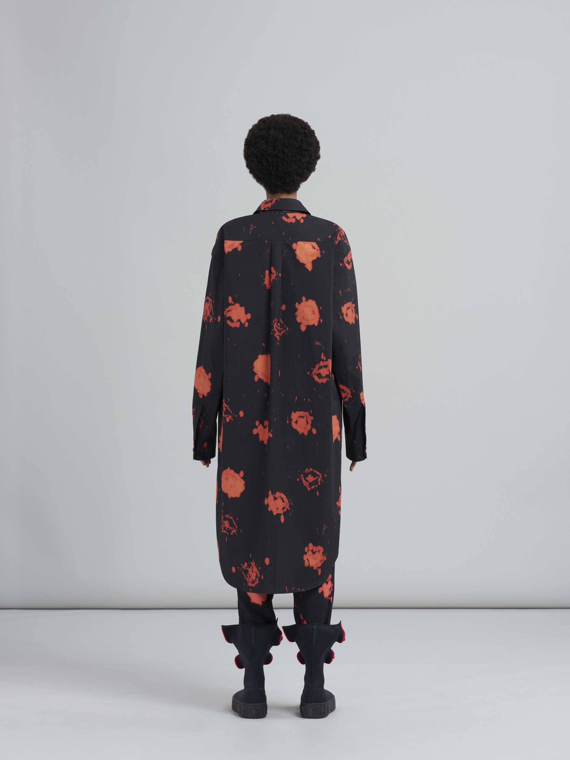 FADED ROSES PRINT COTTON POPLIN DRESS - 3