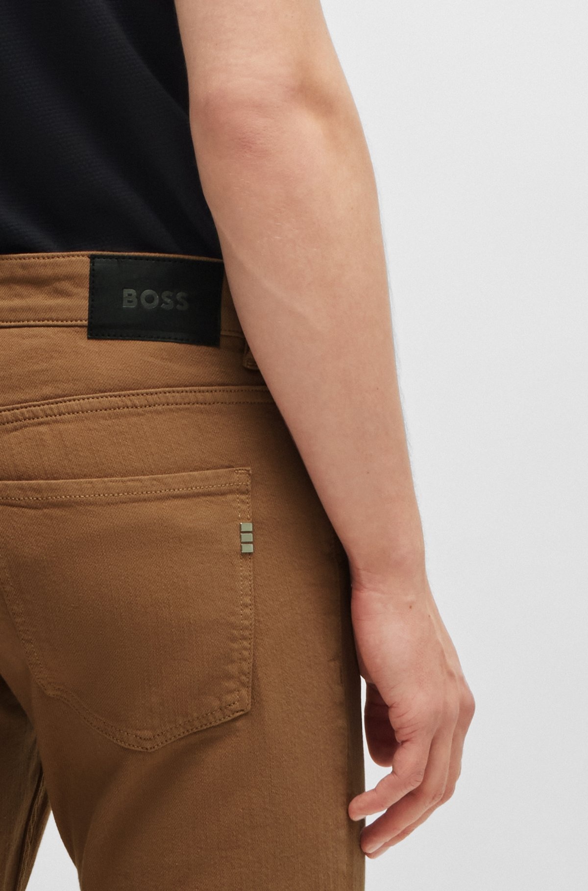 SLIM-FIT JEANS IN BLACK MECHANICAL-STRETCH DENIM - 5