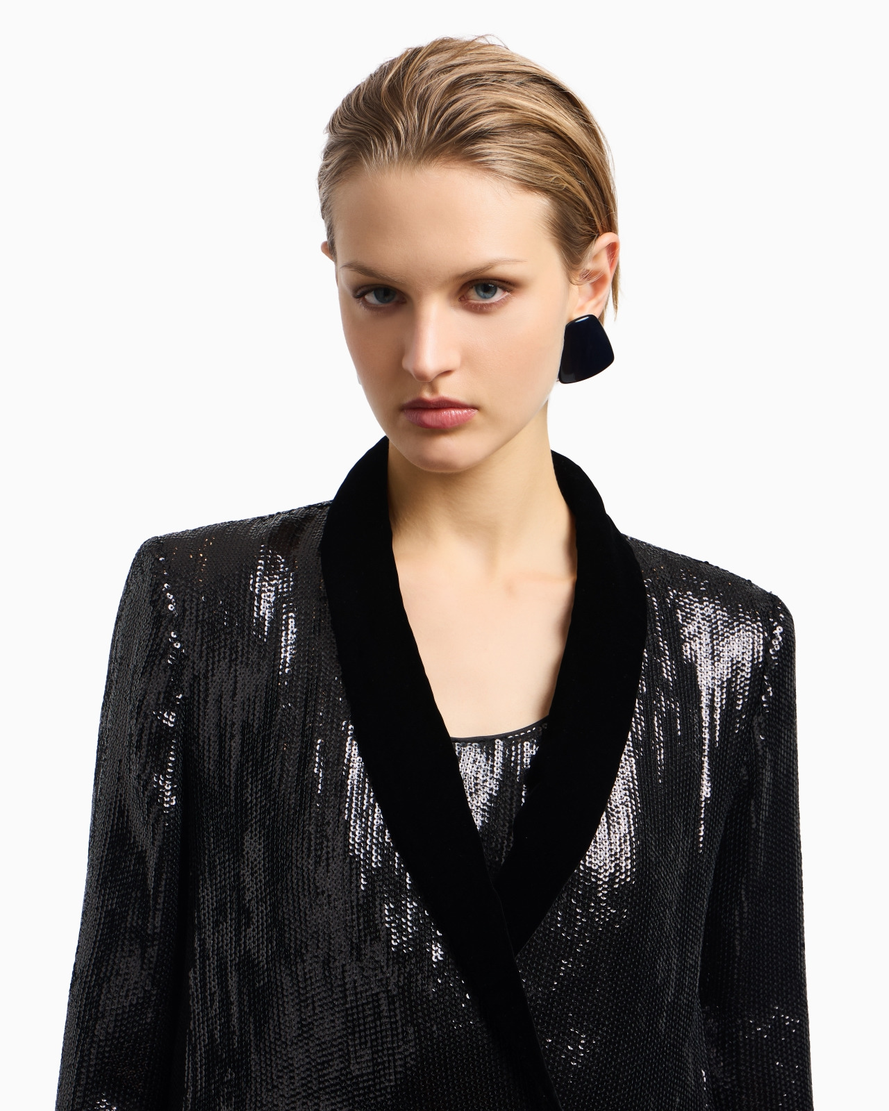 DOUBLE-BREASTED BLAZER WITH ALL-OVER SEQUINS - 5