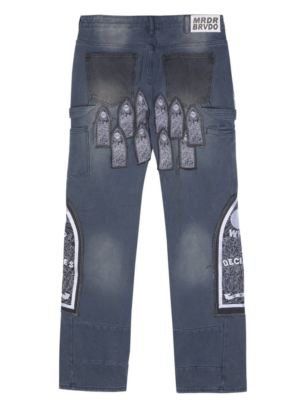 distressed straight-leg jeans - 2
