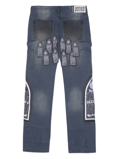 WHO DECIDES WAR distressed straight-leg jeans outlook