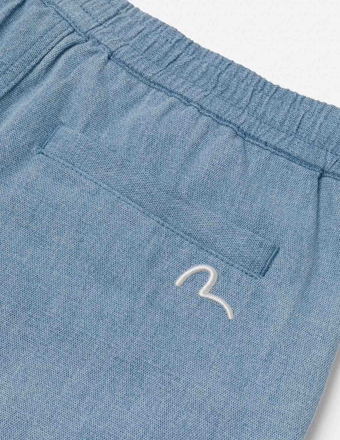 Panel Design Regular Fit Denim Shorts - 5