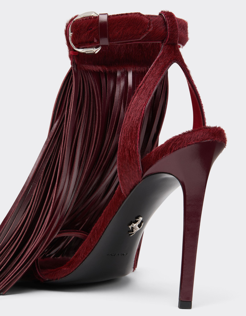 Leather and cowhide sandals with fringes 5