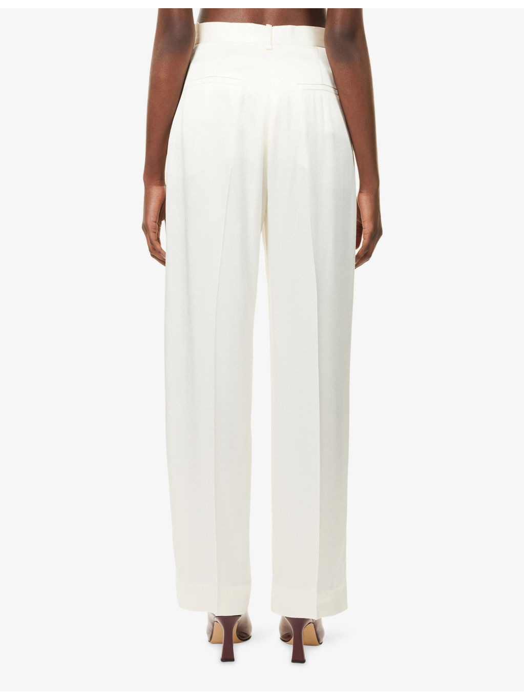 Wide-Leg Pleated Crepe Trousers - 4