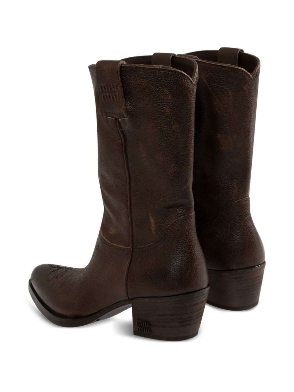 45mm leather cowboy boots - 3