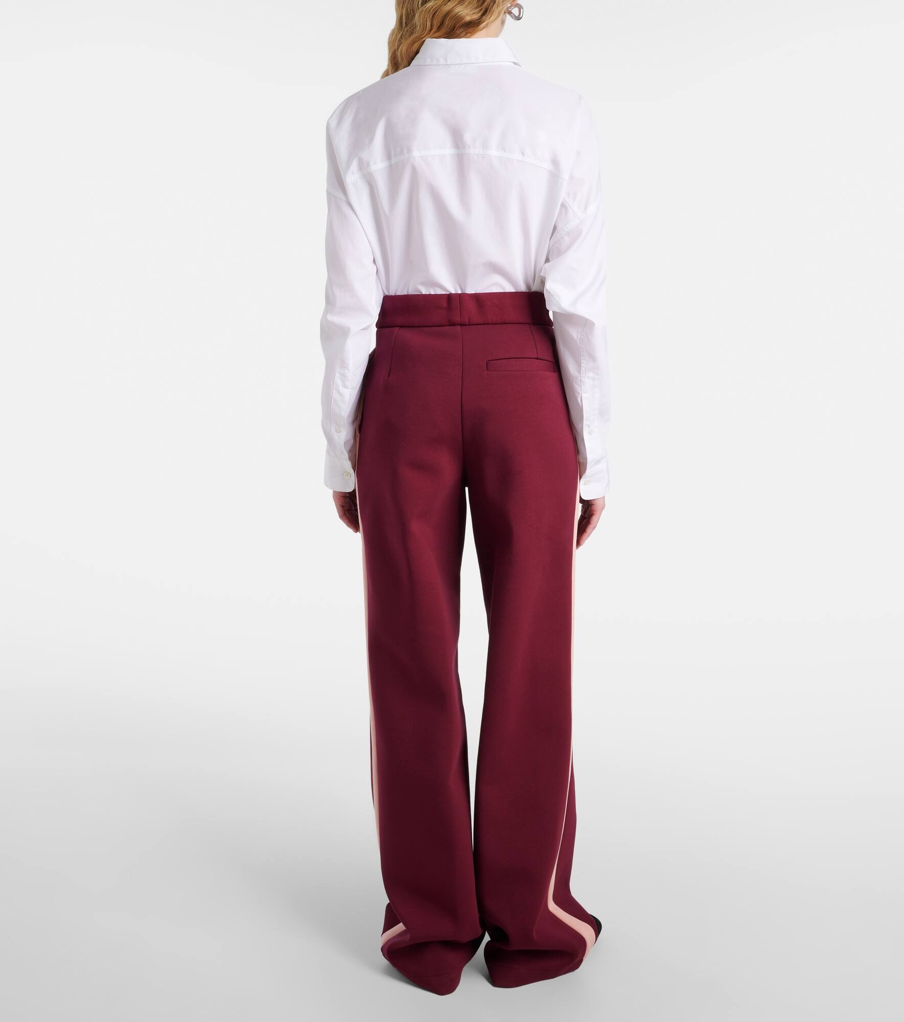 High-rise cotton-blend wide-leg pants - 3