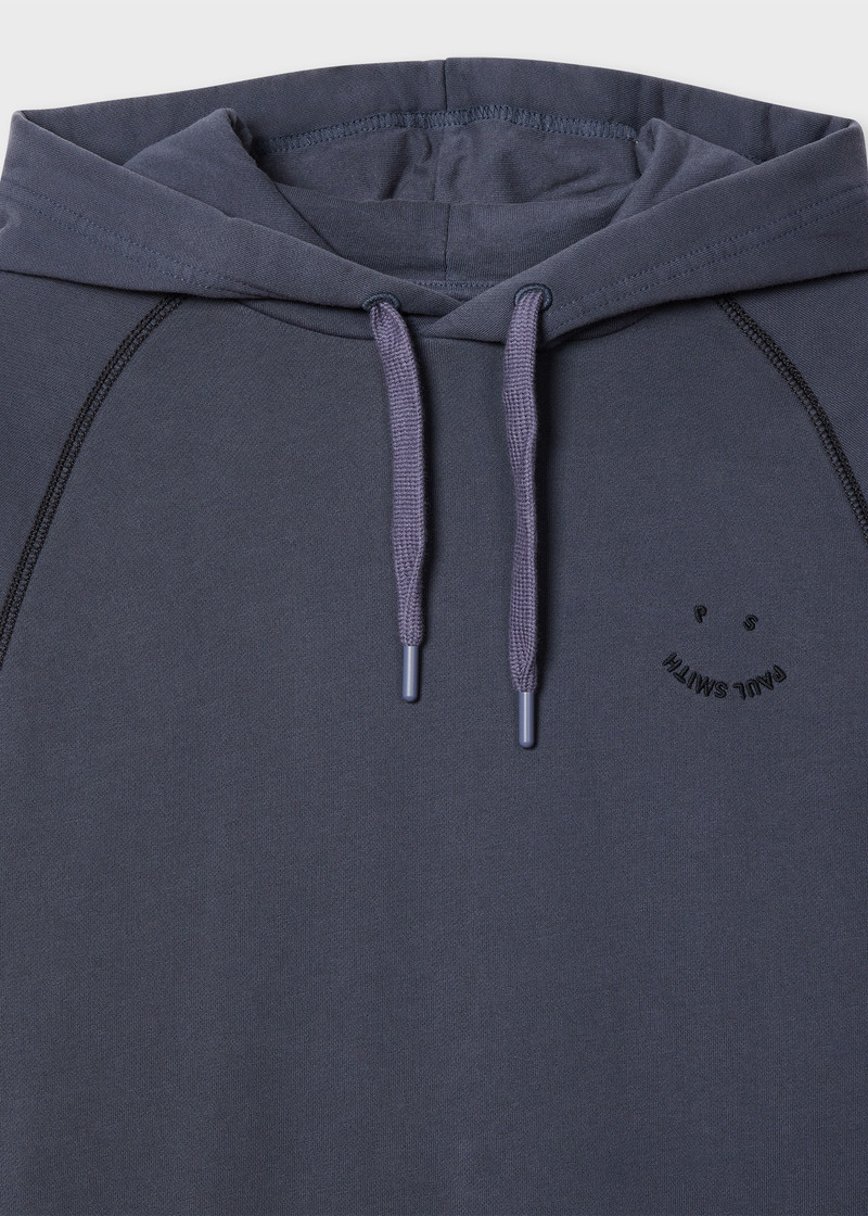 Paul Smith Charcoal Organic Cotton 'Happy' Hoodie outlook