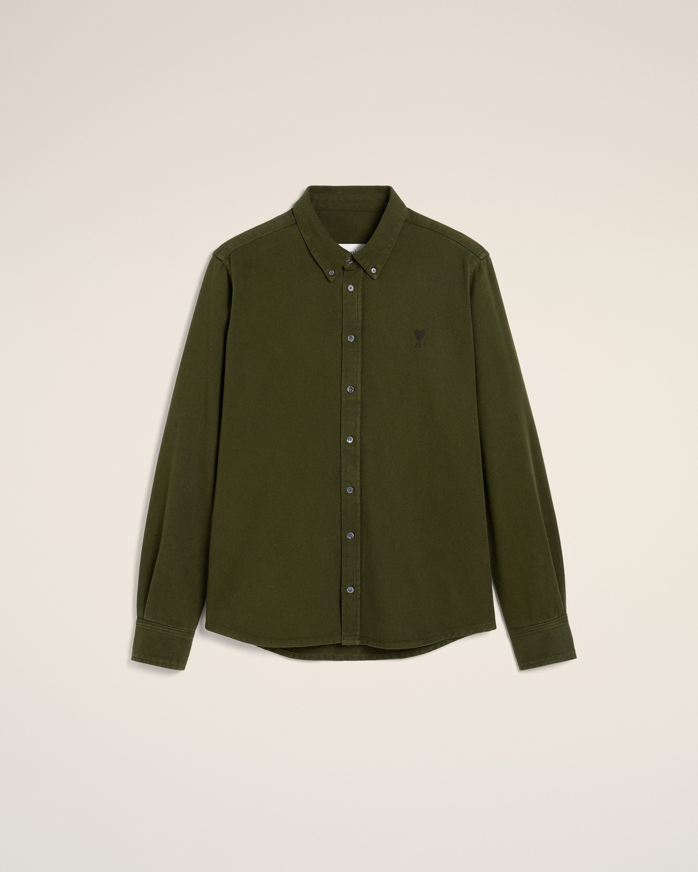 GREEN COTTON BUTTON-DOWN AMI DE COEUR SHIRT - 1