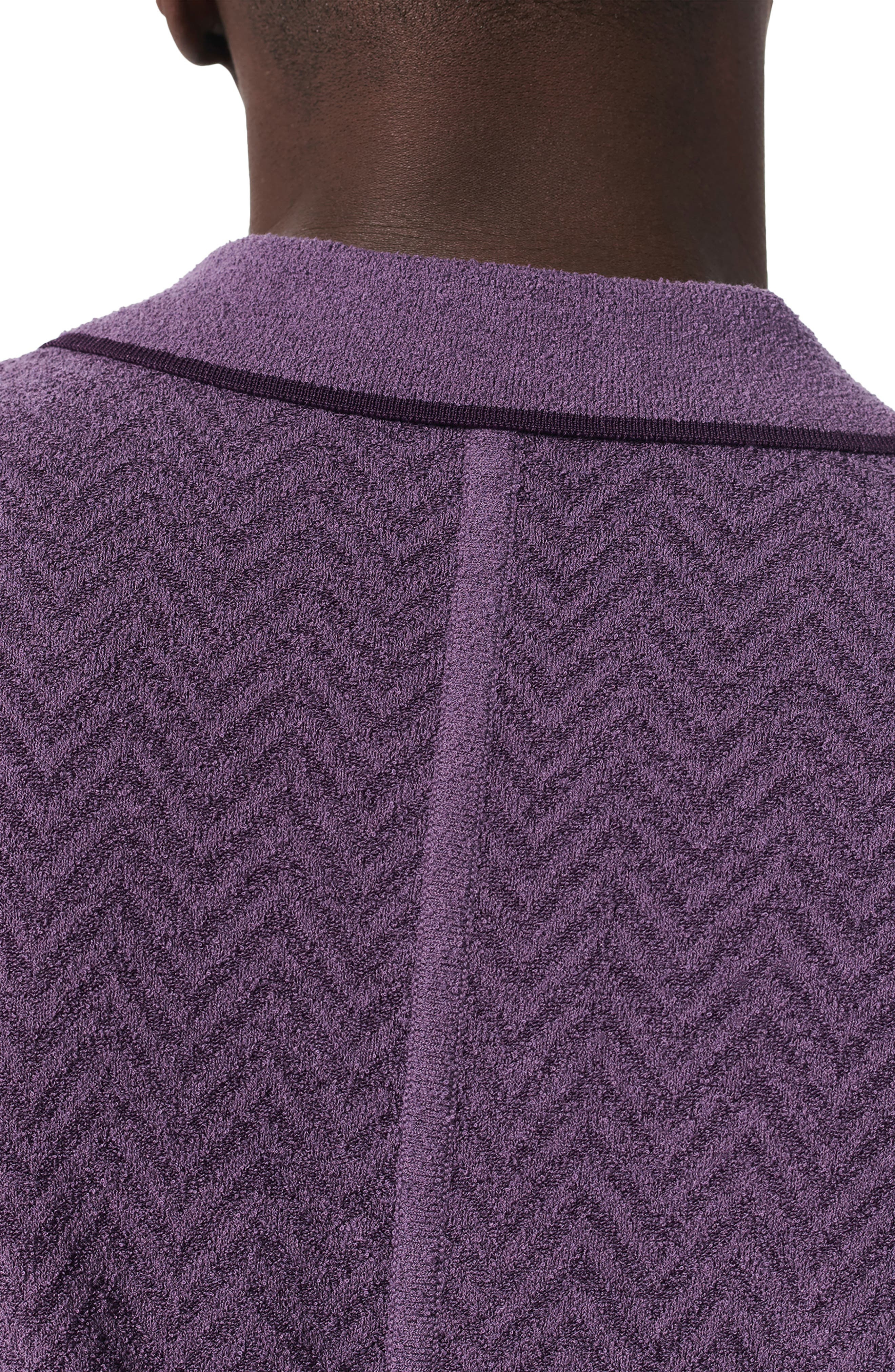 rag & bone Zuma Johnny Collar Chevron Terry Cloth Polo in Purple at Nordstrom - 7
