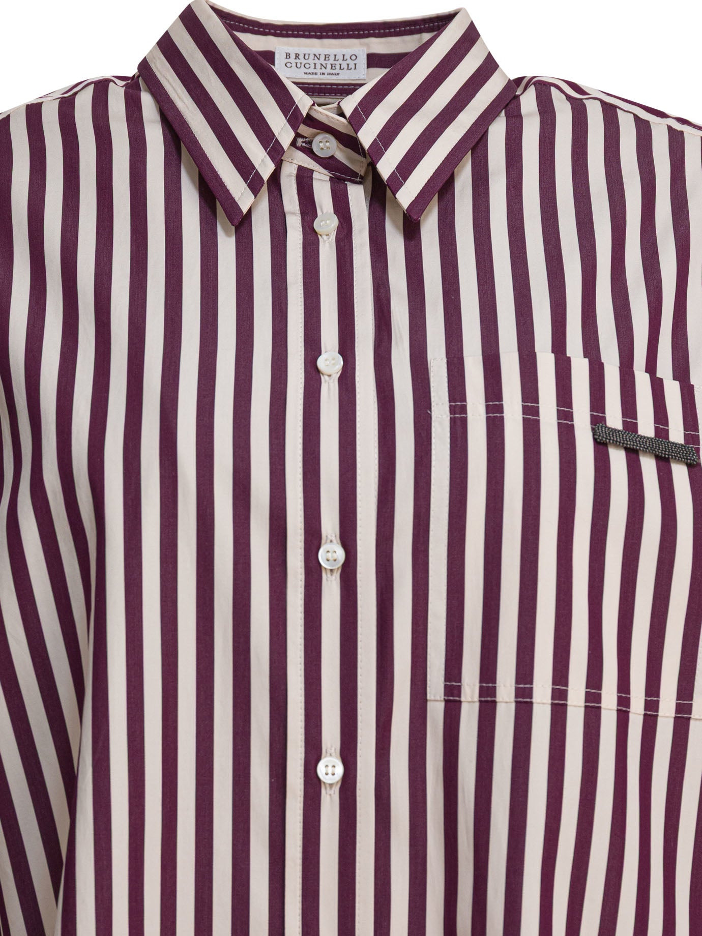 Brunello Cucinelli Cotton Poplin Shirt With Shiny Tab - 3