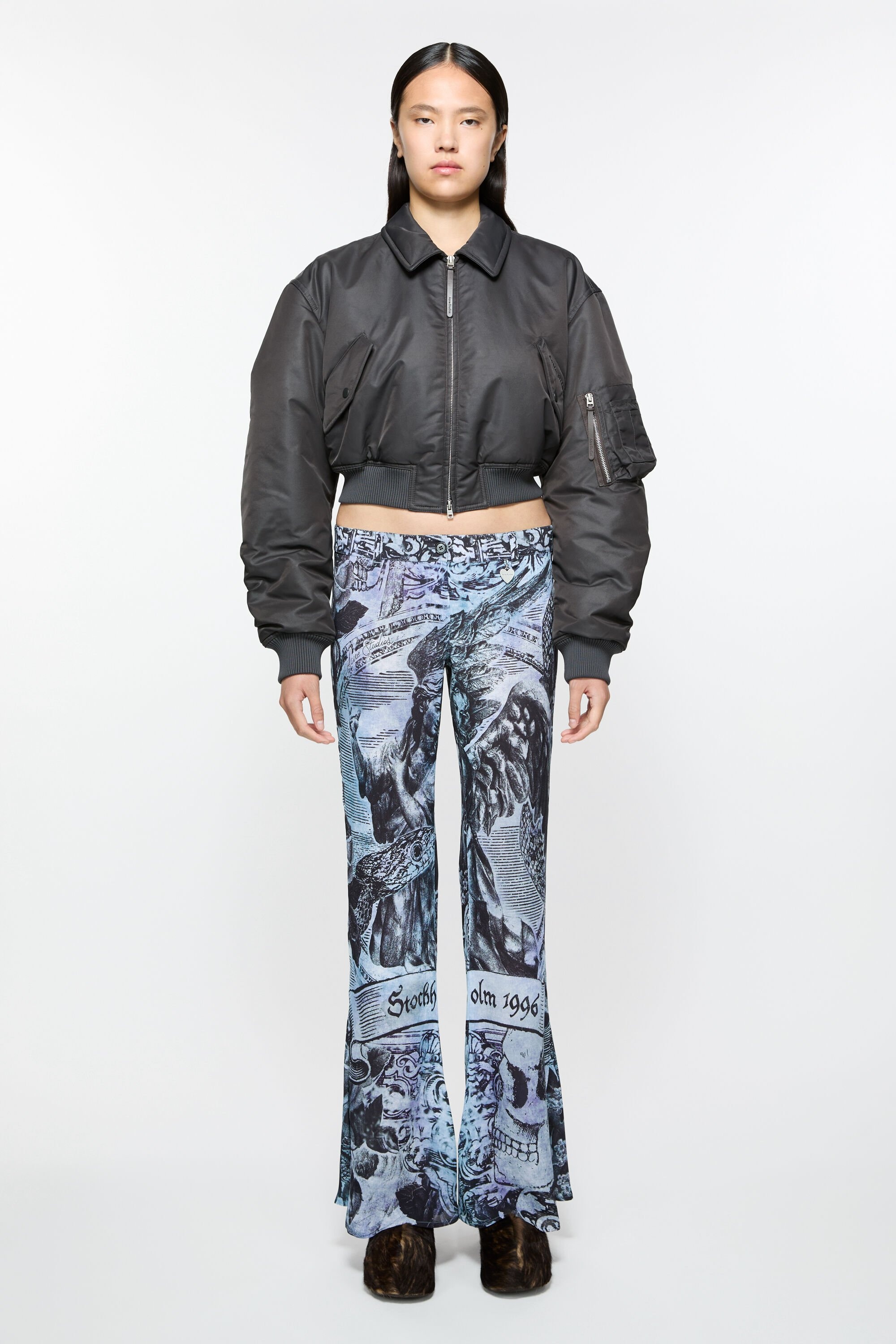 Printed trousers - Multi grey - 2