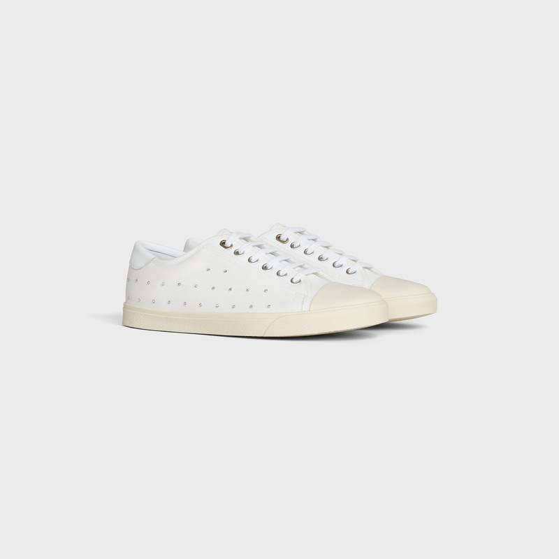 CELINE CELINE BLANK LOW LACE UP SNEAKER WITH TOE CAP  IN CANVAS AND CALFSKIN outlook