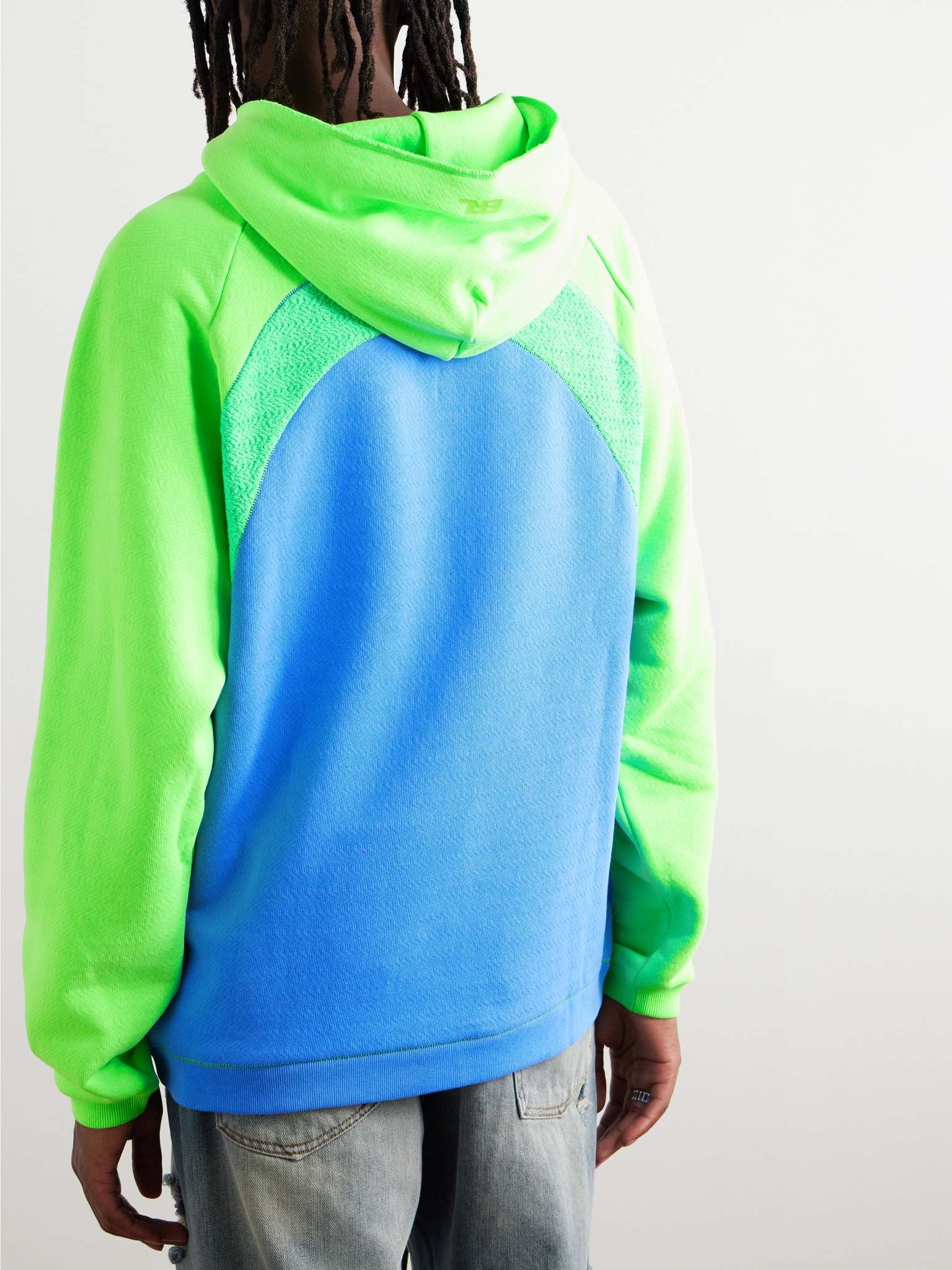 Bouclé-Trimmed Cotton-Jersey Hoodie - 3