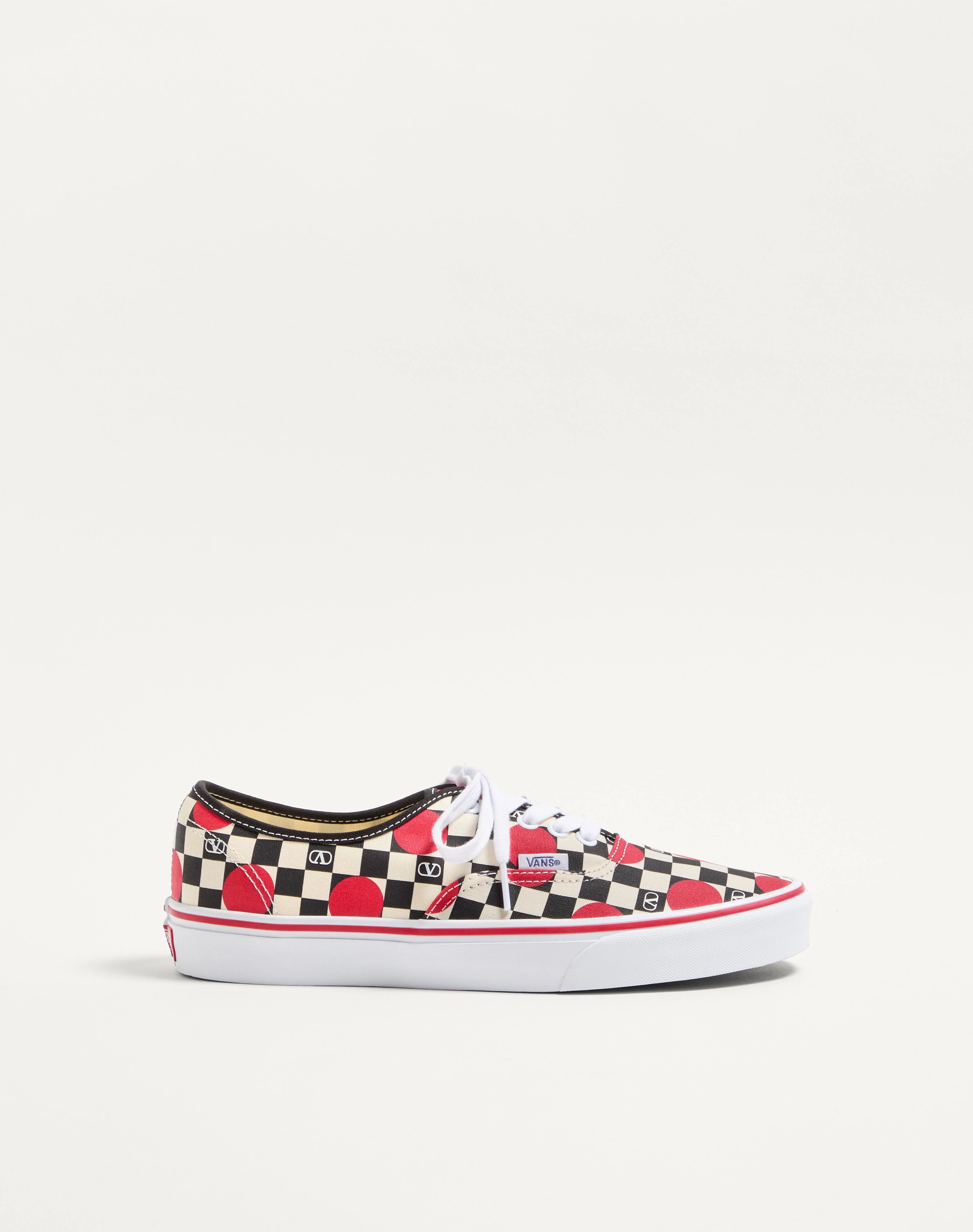 VALENTINO GARAVANI AND VANS LOW-TOP TRAINER IN FABRIC WITH VLOGO CHECKERBOARD PRINT AND POLKA DOT DE - 1