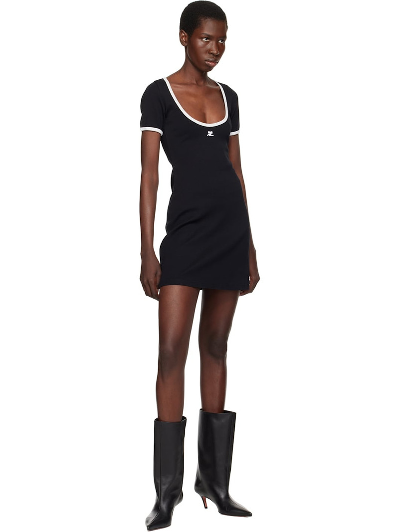 courrèges Black Holistic Contrast Minidress outlook