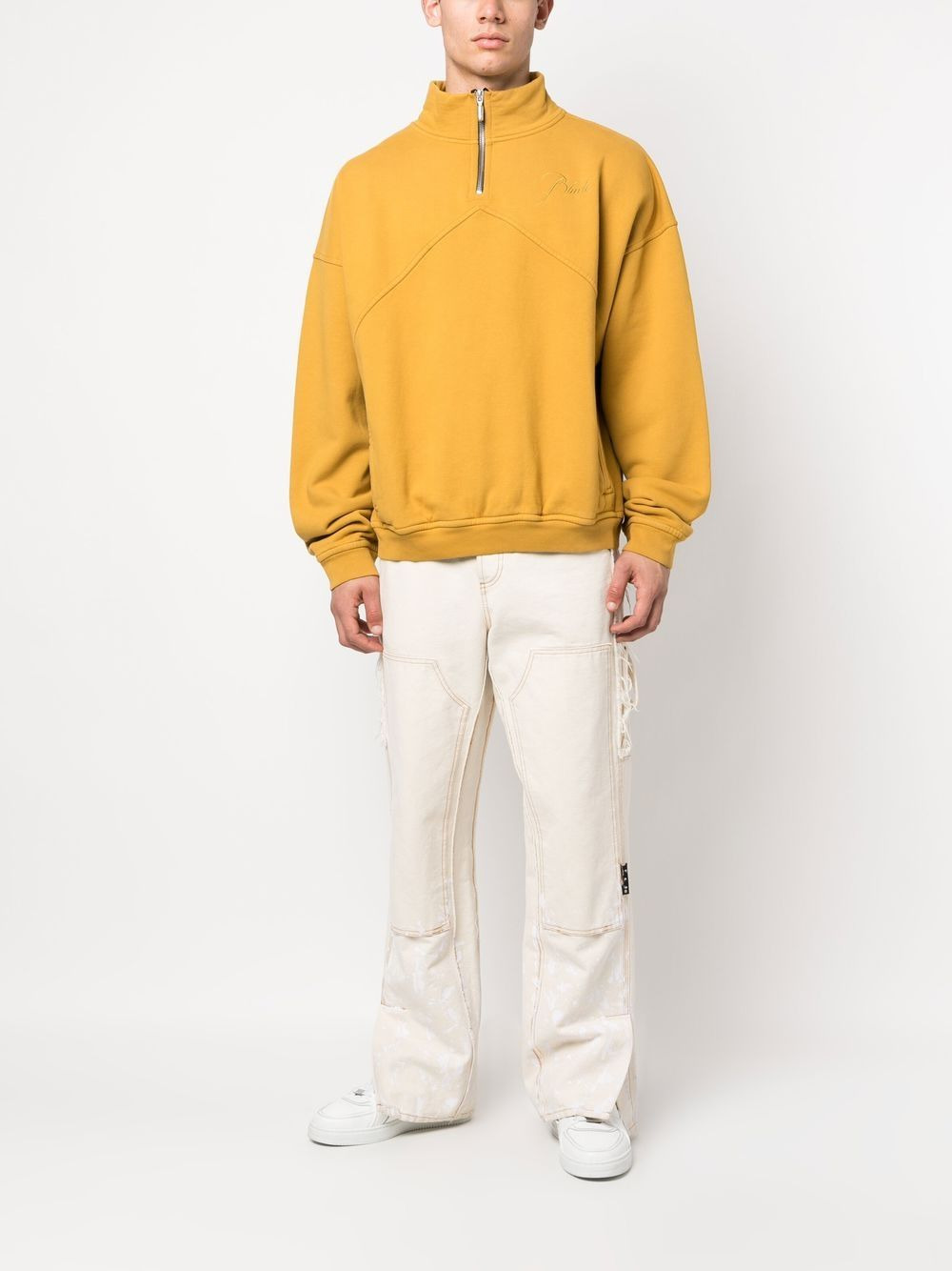 logo-emboridered quarter-zip sweatshirt - 2