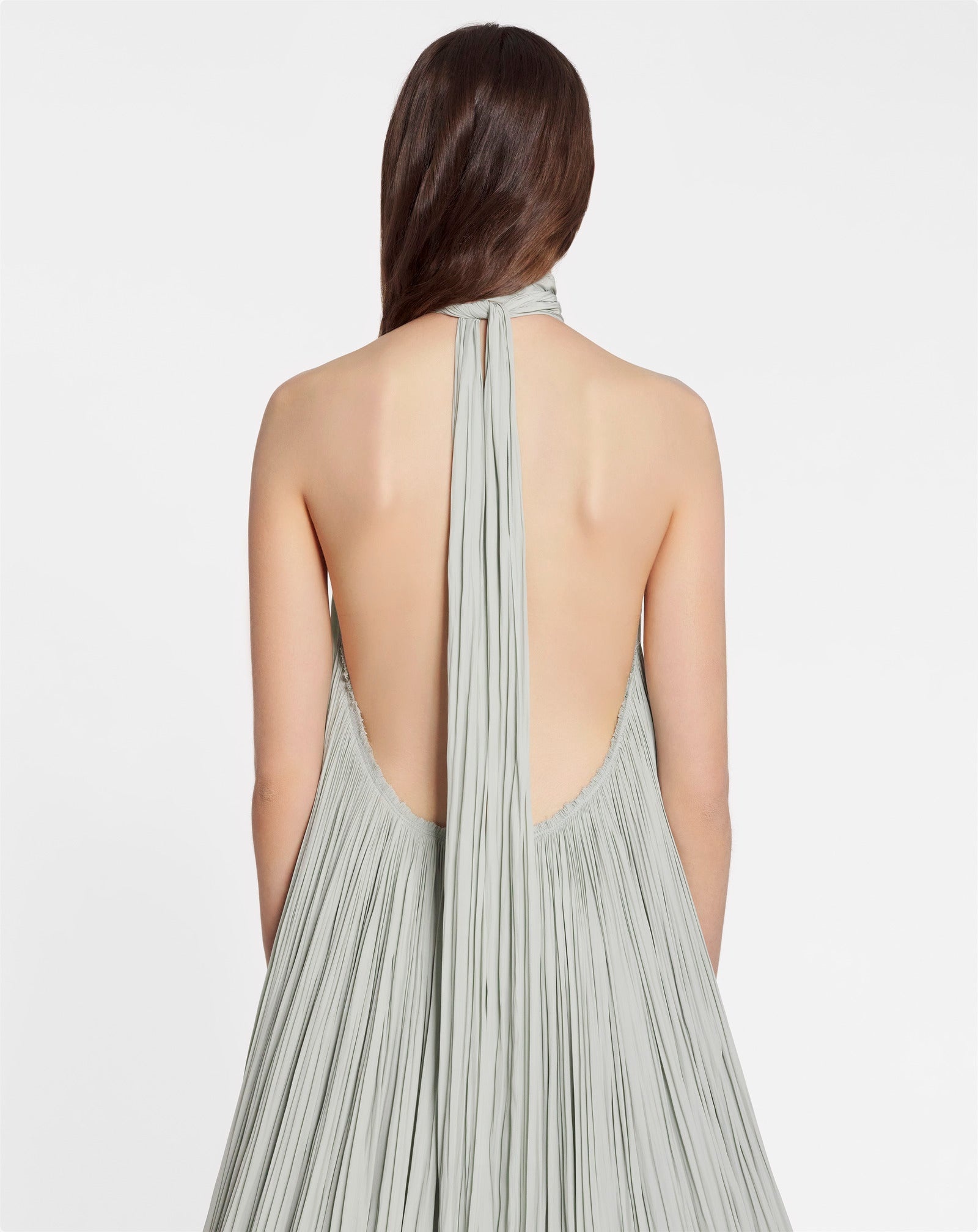 EMBROIDERED CAPE GOWN IN CHARMEUSE - 6