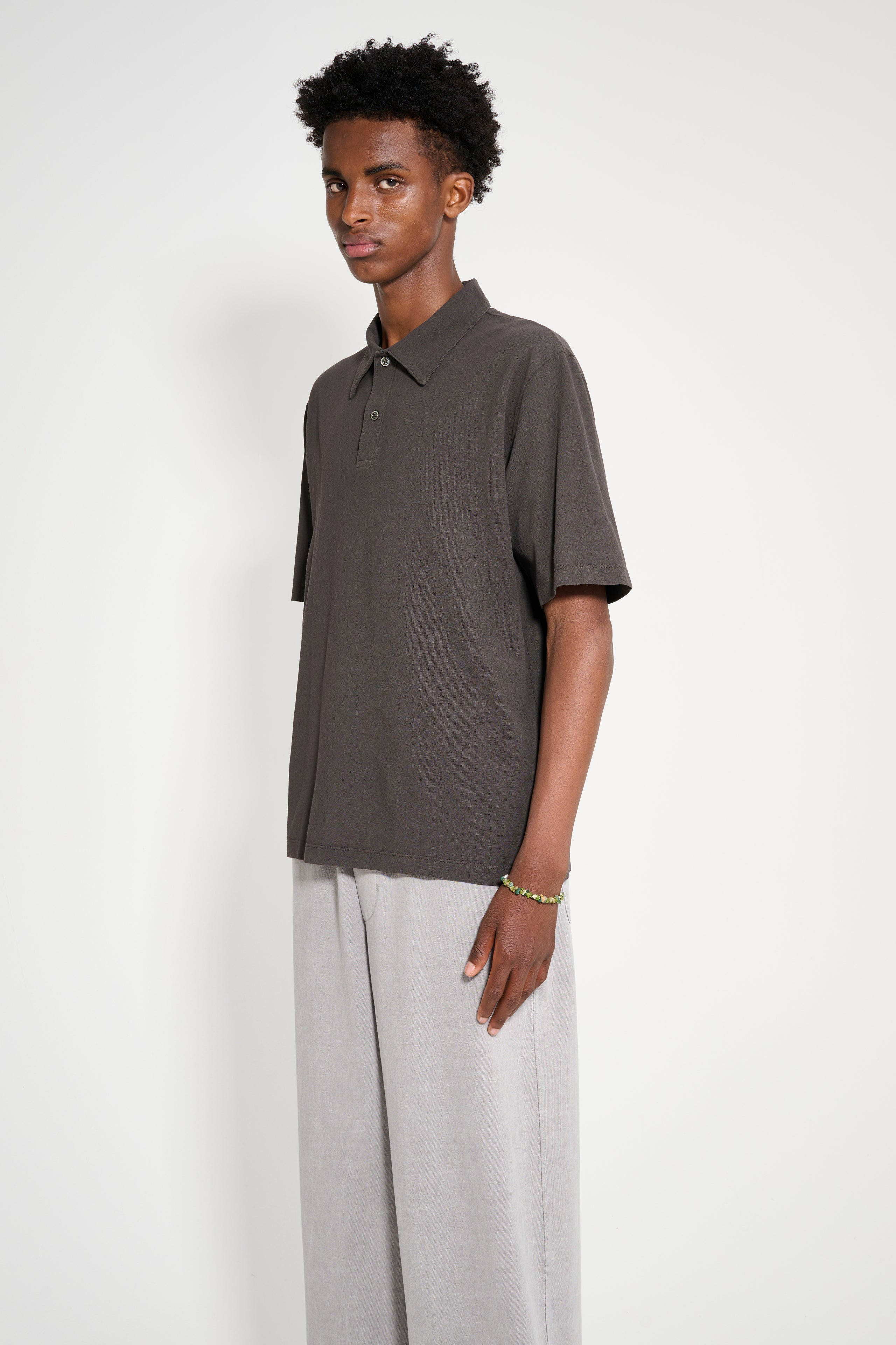 LADY WHITE CO. PIQUE TWO BUTTON POLO BLACK PINE - 2