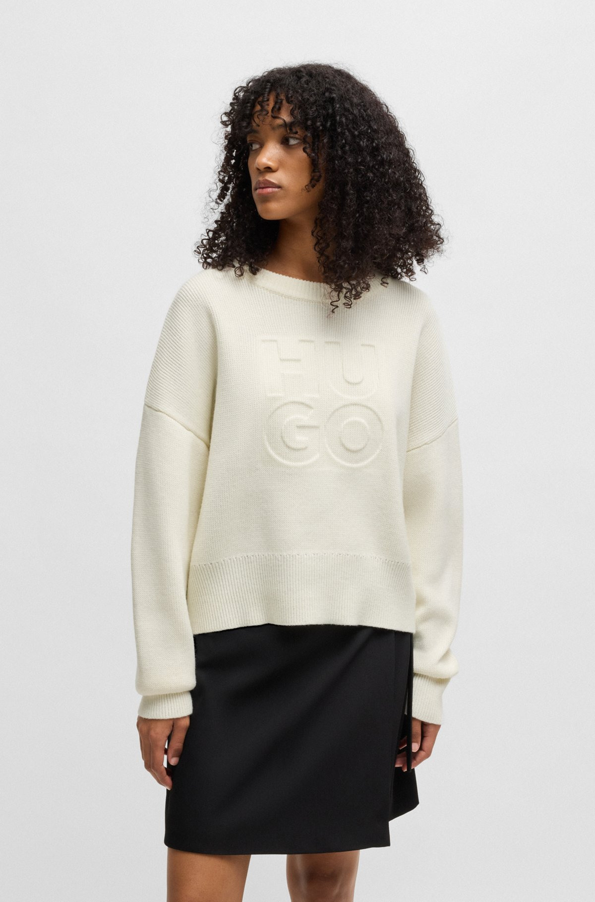 RELAXED-FIT SWEATER WITH EMBOSSED LOGO - 2