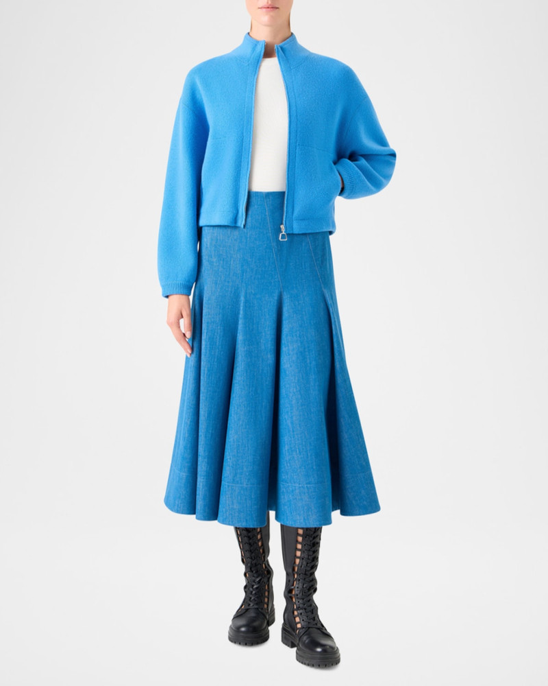 AKRIS Cashmere Pique Knit Zip Cardigan outlook