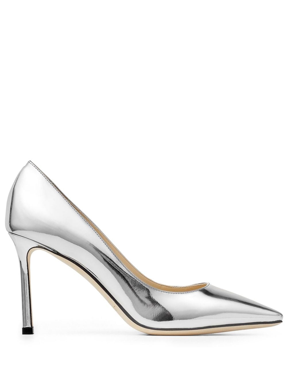 Romy 85mm mirrored leather pumps - 1