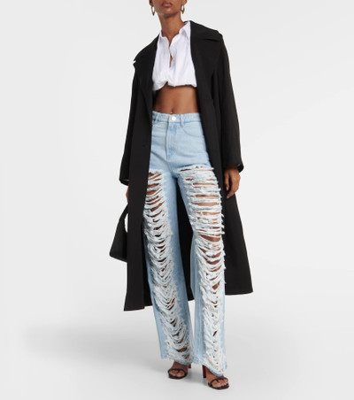 Dion Lee Distressed low-rise wide-leg jeans outlook