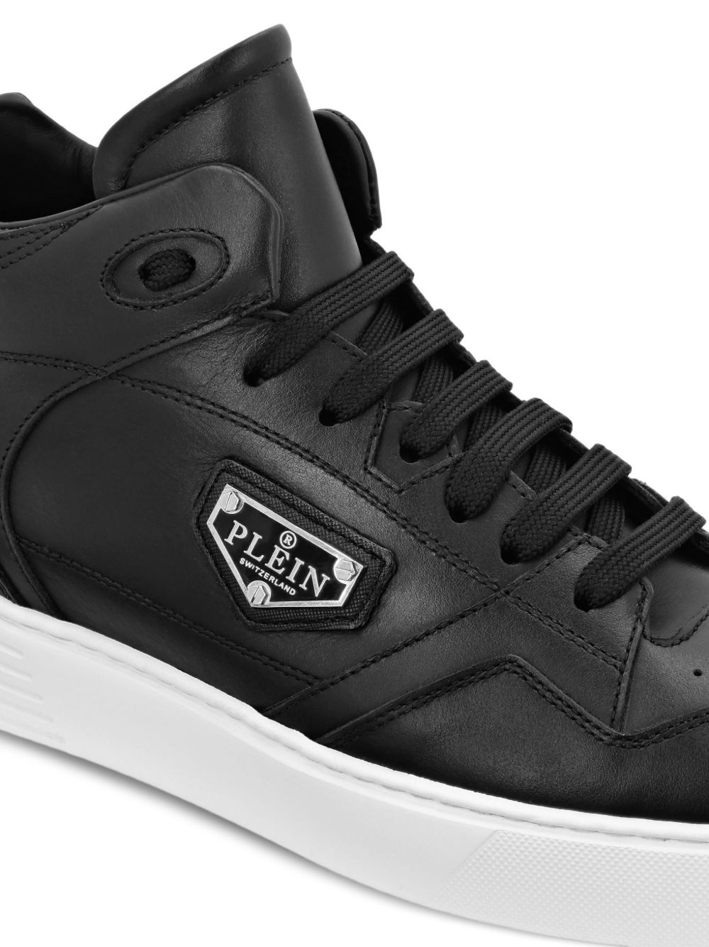 leather hi-top sneakers - 4