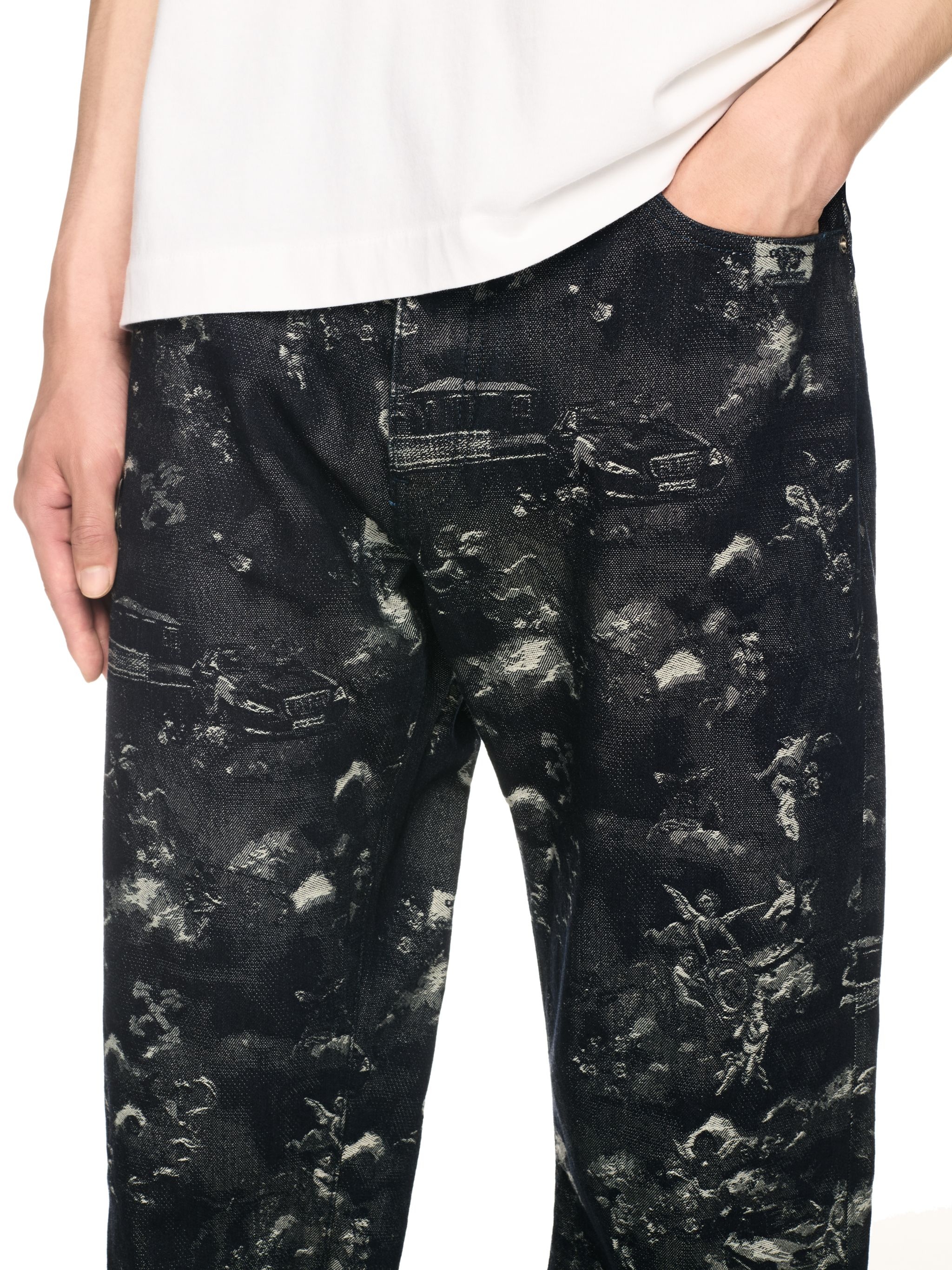 Blue Jacquard Fresco Jeans - 5