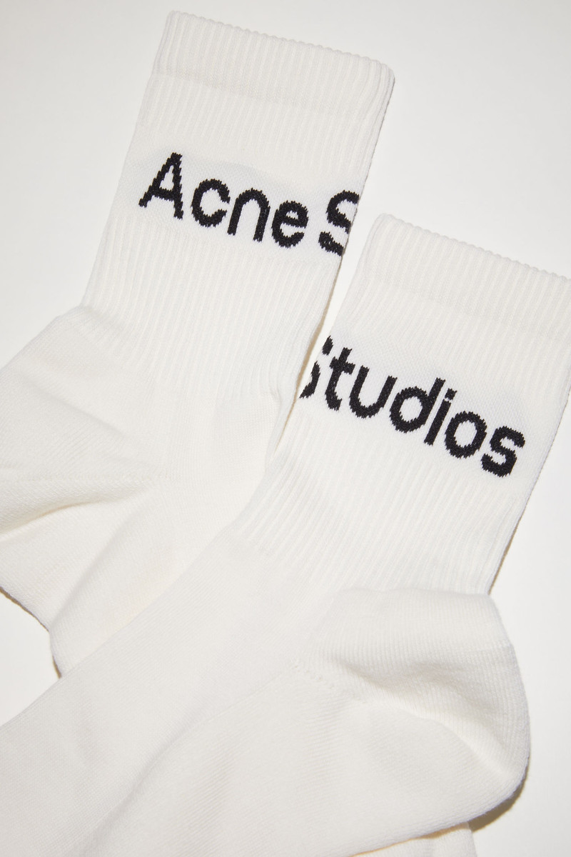 Ribbed logo socks - Black/white 4