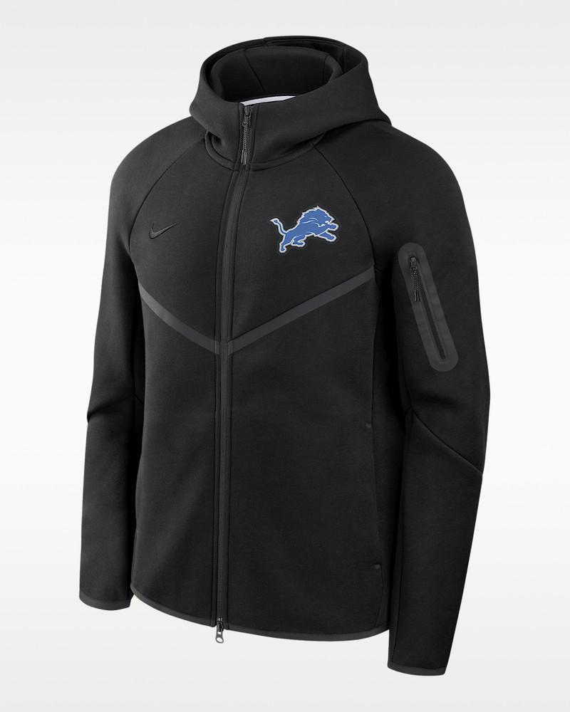 Detroit Lions Tech Fleece Windrunner Men's Nike NFL Full-Zip Hooded Jacket 1