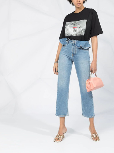 MSGM ruffled waist jeans outlook